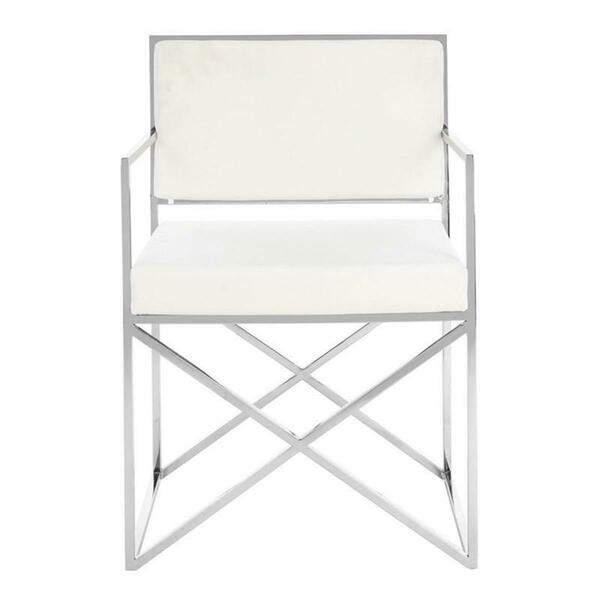 Safavieh Kian Chair, White & Silver SFV3501B